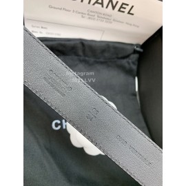 Chanel Black Letter Calf Leather Diamond Buckle 30mm Belts For Women 