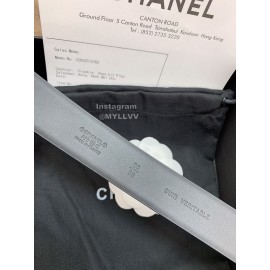 Chanel Black Calf Leather Gold Diamond Buckle 30mm Belts For Women 