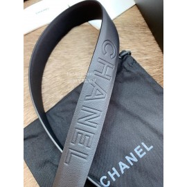 Chanel Fashion Buckle Calf Leather 30mm Belts For Women Black