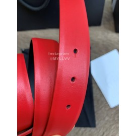 Chanel Fashion Calf Leather 30mm Belts For Women Red