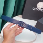 Chanel Fashion Calf Leather 28mm Pharrell Belts Dark Blue