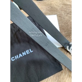 Chanel Calf Leather Pin Buckle 20mm Belts For Women Black