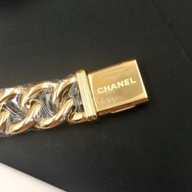 Chanel Premiere Series New Square Dial Chain Strap Watch Black