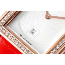 Chanel Boyfriend Serie Diamond Square Dial Watch Red