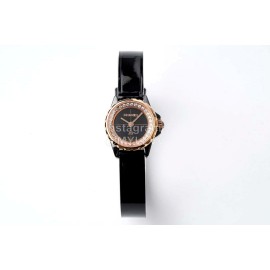Chanel J12 Diamond Dial Black Leather Strap Watch For Women