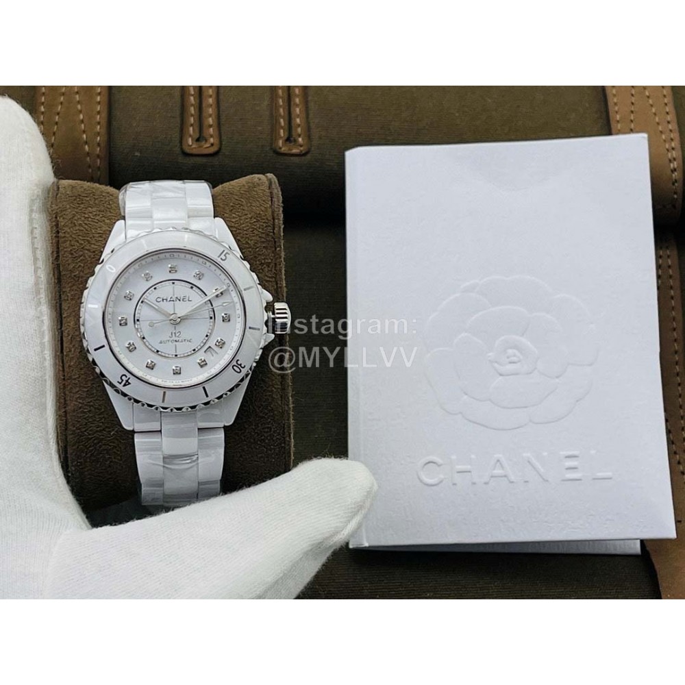 Chanel Bv Factory Superluminova Diamond Time Scale Watch For Men And Women White