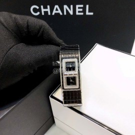 Chanel Code Coco Fashion Plaid Strap Diamond Watch