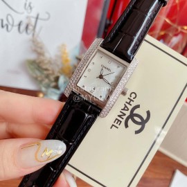 Chanel 316 Refined Steel Diamond Square Watch Black