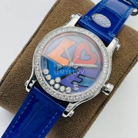 Chopard Yf Factory Letter Diamond Dial Watch For Women Blue