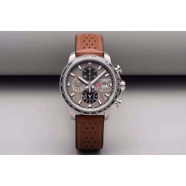 Chopard Rubber Leather Strap 44mm Gray Dial Multifunctional Watch