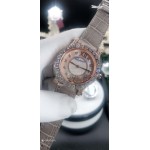 Chopard Diamond Dial Leather Strap Watch For Women Coffee