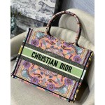 Dior Book Tote Multicolor Women's Embroidered Canvas Bag Small M1286