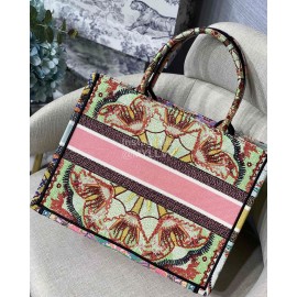 Dior Book Tote Multicolor Women's Embroidered Canvas Bag Small M1286