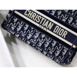Dior Book Tote Mini Blue Velvet Embroidery Ladies Tote Bag M1286