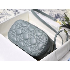 Dior Travel Sheepskin Rattan Check Embossed Cosmetic Bag Haze Blue M9039