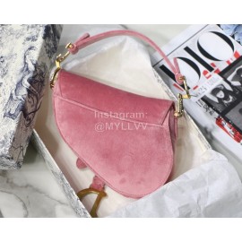 Dior Saddle Velvet Small Saddle Bag Pink S9001
