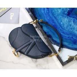 Dior Saddle Palm Pattern Small Saddle Bag Dark Blue M9001