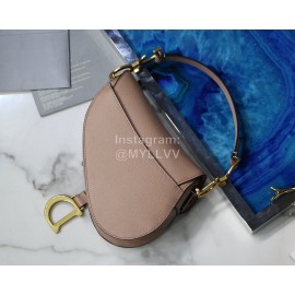 Dior Saddle Palm Pattern Small Saddle Bag Bean Paste Powder M9001