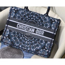 Dior Book Tote Kaleidoscope Letter Small Square Tote Bag Blue And White