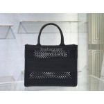 Dior Book Tote Mesh Embroidered Handbags Black