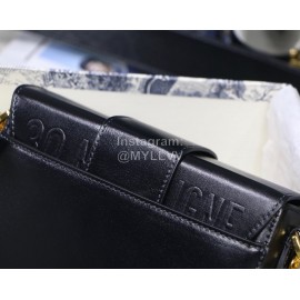 Dior 30 Montaigne Mini BoxCD Letter Leather Small Crossbody Bag Black M9032