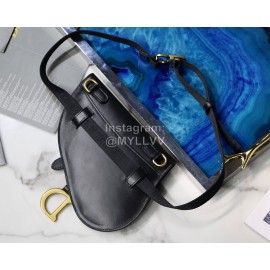 Dior Saddle Letter Tassel Plain Weave Belt Bag Black M9025