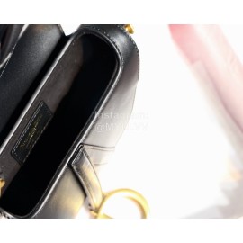 Dior Saddle Letter Tassel Leather Small Saddle Bag Black