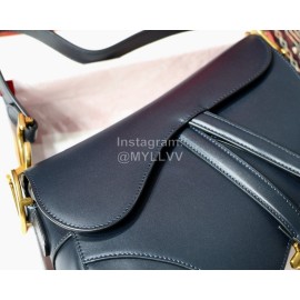 Dior Saddle Letter Tassel Leather Large Saddle Bag Blue