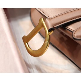 Dior Saddle Letter Tassel Leather Small Saddle Bag Lotus Root Pink