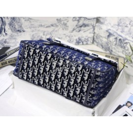 Dior Camp Oblique Printed Velvet Messenger Bag Blue M9020