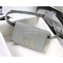 Dior 30 Montaigne CD Letters Leather Belt Bag Rock Gray M9043