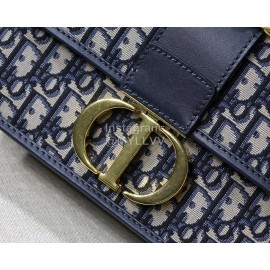 Dior 30 MontaigneCD Metal Flip Square Crossbody Bag Blue
