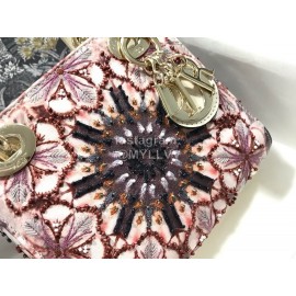 Dior Three-Compartment Embroidery Kaleidoscope Cowhide Pocket Handbag M0505