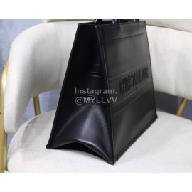 Dior Book Tote Letter Jacquard Leather Small Handbag Black