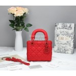 Dior Ultra-Matte Letter Tassel Small Leather Handbag Red