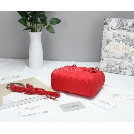 Dior Ultra-Matte Letter Tassel Small Leather Handbag Red