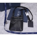 Dior Men's Mini Embroidered Crossbody Bag Pure Black 1adpo091