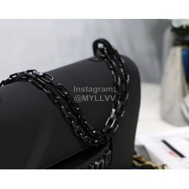 Dior Ultra Mat Letter Pendant Frosted Matte Chain Large Shoulder Bag Black