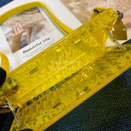 Dior Acrylic Fashion Transparent Bag Ginger Yellow 0118