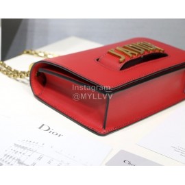 Dior Adior Letter Vacuum Plain Weave Chain Crossbody Bag Red