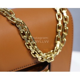 Dior Adior Letter Vacuum Plain Weave Chain Crossbody Bag Coffee Color