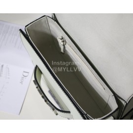 Dior Vintage Silver Letters Metal Cowhide Flap Handbag White