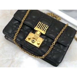 Dior Addict Letter Horsebit Flap Large Chain Shoulder Bag Black