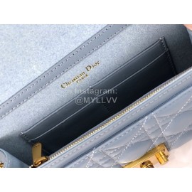 Dior Addict Letter Horsebit Flap Large Chain Shoulder Bag Sky Blue
