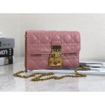 Dior Addict Letter Horsebit Flap Large Chain Shoulder Bag Pink