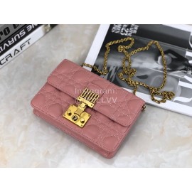 Dior Addict Letter Horsebit Flap Large Chain Shoulder Bag Pink