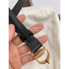 Dior Retro Calf Leather Gold Letters Buckle 20mm Belt Black