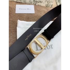 Dior Black Smooth Cow Leather Shiny Gold Buckle 40mm Belt