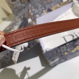 Dior Brown Calf Leather Retro Metal Letters Buckle 15mm Belt