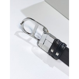 Dior Double Side Calf Leather Gun Color Buckle 35mm Belt 